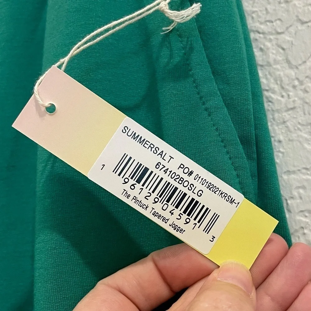 New! Summersalt The Pinktuck French Terry Tapered Joggers in Kelly Green